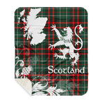 Sherpa Blanket - Tartan Blanket Thistle and Lion Scottish Clan MacDiarmid Plaid Blanket, plaid sherpa blanket queen,purple sherpa blanket,queen sherpa blanket,queen size sherpa blanket,red sherpa blanket,scottish tartan blankets,sherpa blanket,sherpa christmas blanket