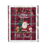 Personalized Gift Tartan Plaid Blanket Clan Little With Funny Santa Snowman Reindeer Merry Christmas Fleece Blanket, Home Living Room, Plaid Blanket, Tartan Blanket, Scottish Blanket, Buffalo fleece blanket, Christmas Blanket