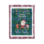 Personalized Gift Tartan Plaid Blanket Clan Glen Ancient With Funny Santa Snowman Reindeer Merry Christmas Fleece Blanket, Christmas Blanket, Plaid Blanket, Tartan Blanket,Scottish Blankets
