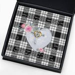 Gift For My Beautiful Girlfriend Necklace Valentine Necklace Clan MacFarlane Black & White Tartan Cross Dancing Necklace Scottish Tartan Jewelry