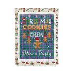 Personalized Gift Tartan Plaid Blanket Clan Pitcairn With Christmas Cookie Baking Crew Christmas Gift Blanket, Plaid Blanket, Christmas Fleece Blanket, Christmas Blanket, Tartan Blanket, Scottish Blanket, Scotland Blanket, Family Name Blanket, Custom Blanket, Personalized Blanket