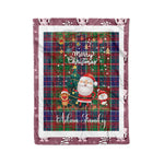 Personalized Gift Tartan Plaid Blanket Clan Adam Ancient With Funny Santa Snowman Reindeer Merry Christmas Fleece Blanket, Home Living Room, Plaid Blanket, Tartan Blanket, Scottish Blanket, Buffalo fleece blanket, Christmas Blanket