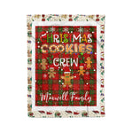Fleece Blanket - Personalized Gift Tartan Plaid Blanket Clan Maxwell With Christmas Cookie Baking Crew Christmas Gift Fleece Blanket