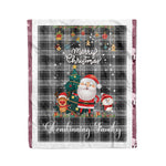 Personalized Gift Tartan Plaid Blanket Clan Glendinning With Funny Santa Snowman Reindeer Merry Christmas Fleece Blanket, Christmas Blanket, Plaid Blanket, Tartan Blanket,Scottish Blanket