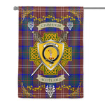House Flag - Chisholm Hunting Modern Irish Shield Celtic Cross Tartan Garden Flag St Patrick's Day Garden Flag
