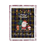 Personalized Gift Tartan Plaid Blanket Clan MacLellan Modern With Funny Santa Snowman Reindeer Merry Christmas Fleece Blanket, Home Living Room, Plaid Blanket, Tartan Blanket, Scottish Blanket, Buffalo fleece blanket, Christmas Blanket