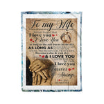Scotstee Shop - Fleece Blanket - Personalized Gift Letter Love Quote For My Wife Cute Family Gift Fleece Blanket
