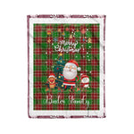 Personalized Gift Tartan Plaid Blanket Clan Baxter Modern With Funny Santa Snowman Reindeer Merry Christmas Fleece Blanket, Home Living Room, Plaid Blanket, Tartan Blanket, Scottish Blanket, Buffalo fleece blanket, Christmas Blanket