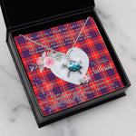 Sea Turtle Necklace Gift for My Beautiful Girlfriend Valentines Necklace Clan Hamilton Tartan Blue Turtle Necklace