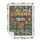 Personalized Gift Tartan Plaid Blanket Clan Craig With Christmas Cookie Baking Crew Christmas Gift Sherpa Blanket, tartan sherpa blanket,buffalo plaid sherpa blanket,christmas sherpa blanket,Christmas Throw Blanket,green plaid sherpa blanket,green sherpa blanket