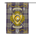 House Flag - Cunningham Dress Blue Dancers Irish Shield Celtic Cross Tartan Garden Flag St Patrick's Day Garden Flag