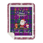 Personalized Gift Tartan Plaid Blanket Clan Wardlaw With Funny Santa Snowman Reindeer Merry Christmas Gift Sherpa Blanket, blue plaid sherpa blanket,blue tartan sherpa blanket,Buchan,buffalo plaid sherpa blanket,christmas sherpa blanket,Christmas Throw Blanket