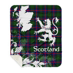 Sherpa Blanket - Tartan Blanket Thistle and Lion Scottish Clan Morrison Plaid Blanket, plaid sherpa blanket queen,purple sherpa blanket,queen sherpa blanket,queen size sherpa blanket,red sherpa blanket,scottish tartan blankets,sherpa blanket,sherpa christmas blanket