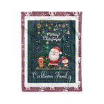 Personalized Gift Tartan Plaid Blanket Clan Cockburn Modern With Funny Santa Snowman Reindeer Merry Christmas Fleece Blanket, Home Living Room, Plaid Blanket, Tartan Blanket, Scottish Blanket, Buffalo fleece blanket, Christmas Blanket