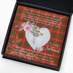 Gift For My Beautiful Girlfriend Necklace Valentine Necklace Clan Bruce Tartan Cross Dancing Necklace Scottish Tartan Jewelry
