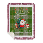 Personalized Gift Tartan Plaid Blanket Clan Cunningham Dress Green With Funny Santa Snowman Reindeer Merry Christmas Gift Sherpa Blanket, blue plaid sherpa blanket,blue tartan sherpa blanket,Buchan,buffalo plaid sherpa blanket,christmas sherpa blanket,Christmas Throw Blanket