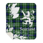 Sherpa Blanket - Tartan Blanket Thistle and Lion Scottish Clan Spottiswood Plaid Blanket, plaid sherpa blanket queen,purple sherpa blanket,queen sherpa blanket,queen size sherpa blanket,red sherpa blanket,scottish tartan blankets,sherpa blanket,sherpa christmas blanket