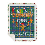 Personalized Gift Tartan Plaid Blanket Clan Carmichael Ancient With Christmas Cookie Baking Crew Christmas Gift Sherpa Blanket, tartan sherpa blanket,buffalo plaid sherpa blanket,christmas sherpa blanket,Christmas Throw Blanket,green plaid sherpa blanket,green sherpa blanket