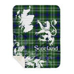 Sherpa Blanket - Tartan Blanket Thistle and Lion Scottish Clan Spottiswood Plaid Blanket, plaid sherpa blanket queen,purple sherpa blanket,queen sherpa blanket,queen size sherpa blanket,red sherpa blanket,scottish tartan blankets,sherpa blanket,sherpa christmas blanket