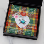 Sea Turtle Necklace Gift for My Beautiful Girlfriend Valentines Necklace Clan Buchanan Old Set Tartan Blue Turtle Necklace