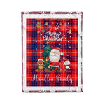 Personalized Gift Tartan Plaid Blanket Clan Hamilton With Funny Santa Snowman Reindeer Merry Christmas Fleece Blanket, Christmas Blanket, Plaid Blanket, Tartan Blanket,Scottish Blanket