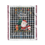 Personalized Gift Tartan Plaid Blanket Clan Gladstone With Funny Santa Snowman Reindeer Merry Christmas Fleece Blanket, Christmas Blanket, Plaid Blanket, Tartan Blanket,Scottish Blanket