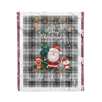 Personalized Gift Tartan Plaid Blanket Clan Sandilands Grey With Funny Santa Snowman Reindeer Merry Christmas Fleece Blanket, Home Living Room, Plaid Blanket, Tartan Blanket, Scottish Blanket, Buffalo fleece blanket, Christmas Blanket