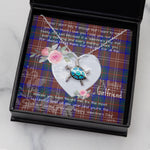 Sea Turtle Necklace Gift for My Beautiful Girlfriend Valentines Necklace Clan Chisholm Hunting Modern Tartan Blue Turtle Necklace