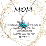 Opal Turtle Necklace - Mom Necklace - Love You Always And Forever Mother's Day Gift
