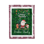 Personalized Gift Tartan Plaid Blanket Clan Erskine Hunting With Funny Santa Snowman Reindeer Merry Christmas Fleece Blanket, Home Living Room, Plaid Blanket, Tartan Blanket, Scottish Blanket, Buffalo fleece blanket, Christmas Blanket