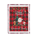 Personalized Gift Tartan Plaid Blanket Clan Drummond Modern With Funny Santa Snowman Reindeer Merry Christmas Fleece Blanket, Home Living Room, Plaid Blanket, Tartan Blanket, Scottish Blanket, Buffalo fleece blanket, Christmas Blanket