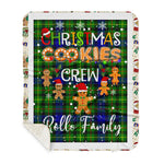 Personalized Gift Tartan Plaid Blanket Clan Rollo With Christmas Cookie Baking Crew Christmas Gift Sherpa Blanket, tartan sherpa blanket,buffalo plaid sherpa blanket,christmas sherpa blanket,Christmas Throw Blanket,green plaid sherpa blanket,green sherpa blanket