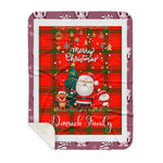 Personalized Gift Tartan Plaid Blanket Clan Darroch With Funny Santa Snowman Reindeer Merry Christmas Gift Sherpa Blanket, blue plaid sherpa blanket,blue tartan sherpa blanket,Buchan,buffalo plaid sherpa blanket,christmas sherpa blanket,Christmas Throw Blanket