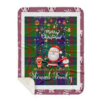 Personalized Gift Tartan Plaid Blanket Clan Stewart of Appin Hunting With Funny Santa Snowman Reindeer Merry Christmas Gift Sherpa Blanket, blue plaid sherpa blanket,blue tartan sherpa blanket,Buchan,buffalo plaid sherpa blanket,christmas sherpa blanket,Christmas Throw Blanket