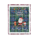 Personalized Gift Tartan Plaid Blanket Clan MacPhail With Funny Santa Snowman Reindeer Merry Christmas Fleece Blanket, Home Living Room, Plaid Blanket, Tartan Blanket, Scottish Blanket, Buffalo fleece blanket, Christmas Blanket