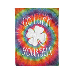 Scotstee Shop - Scotstee Shop Blanket Go Luck Yourself St Patricks Day Bright Swirl Tie Dye Cornhole Rainbow Hippie Fleece Blanket