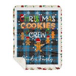 Personalized Gift Tartan Plaid Blanket Clan Garden With Christmas Cookie Baking Crew Christmas Gift Sherpa Blanket, tartan sherpa blanket,buffalo plaid sherpa blanket,christmas sherpa blanket,Christmas Throw Blanket,green plaid sherpa blanket,green sherpa blanket