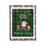 Personalized Gift Tartan Plaid Blanket Clan Halkerston With Funny Santa Snowman Reindeer Merry Christmas Fleece Blanket, Christmas Blanket, Plaid Blanket, Tartan Blanket,Scottish Blanket