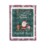 Personalized Gift Tartan Plaid Blanket Clan MacNeill Of Colonsay With Funny Santa Snowman Reindeer Merry Christmas Fleece Blanket, Home Living Room, Plaid Blanket, Tartan Blanket, Scottish Blanket, Buffalo fleece blanket, Christmas Blanket