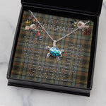 Sea Turtle Necklace To My Beautiful Soulmate Necklace In Your Eyes I Have Found My Home Clan Stewart Hunting Weathered Tartan Blue Turtle Necklace