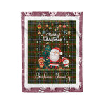 Personalized Gift Tartan Plaid Blanket Clan Brisbane With Funny Santa Snowman Reindeer Merry Christmas Fleece Blanket, Home Living Room, Plaid Blanket, Tartan Blanket, Scottish Blanket, Buffalo fleece blanket, Christmas Blanket