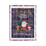 Personalized Gift Tartan Plaid Blanket Clan RCAF With Funny Santa Snowman Reindeer Merry Christmas Fleece Blanket, Home Living Room, Plaid Blanket, Tartan Blanket, Scottish Blanket, Buffalo fleece blanket, Christmas Blanket