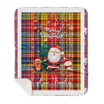 Personalized Gift Tartan Plaid Blanket Clan Ogilvie Of Airlie Ancient With Funny Santa Snowman Reindeer Merry Christmas Gift Sherpa Blanket, blue plaid sherpa blanket,blue tartan sherpa blanket,Buchan,buffalo plaid sherpa blanket,christmas sherpa blanket,Christmas Throw Blanket