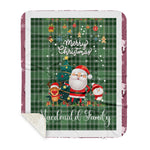 Personalized Gift Tartan Plaid Blanket Clan MacDonald Lord Of The Isles With Funny Santa Snowman Reindeer Merry Christmas Gift Sherpa Blanket, blue plaid sherpa blanket,blue tartan sherpa blanket,Buchan,buffalo plaid sherpa blanket,christmas sherpa blanket,Christmas Throw Blanket