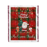 Personalized Gift Tartan Plaid Blanket Clan MacQuarrie With Funny Santa Snowman Reindeer Merry Christmas Fleece Blanket, Home Living Room, Plaid Blanket, Tartan Blanket, Scottish Blanket, Buffalo fleece blanket, Christmas Blanket