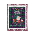 Personalized Gift Tartan Plaid Blanket Clan MacArthur of Milton With Funny Santa Snowman Reindeer Merry Christmas Fleece Blanket, Home Living Room, Plaid Blanket, Tartan Blanket, Scottish Blanket, Buffalo fleece blanket, Christmas Blanket