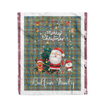 Personalized Gift Tartan Plaid Blanket Clan Balfour With Funny Santa Snowman Reindeer Merry Christmas Fleece Blanket, Home Living Room, Plaid Blanket, Tartan Blanket, Scottish Blanket, Buffalo fleece blanket, Christmas Blanket