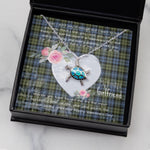 Sea Turtle Necklace Gift for My Beautiful Girlfriend Valentines Necklace Clan Campbell Faded Tartan Blue Turtle Necklace