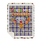 Personalized Gift Tartan Plaid Blanket Clan Livingstone Dress With Christmas Cookie Baking Crew Christmas Gift Sherpa Blanket, tartan sherpa blanket,buffalo plaid sherpa blanket,christmas sherpa blanket,Christmas Throw Blanket,green plaid sherpa blanket,green sherpa blanket