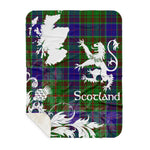 Sherpa Blanket - Tartan Blanket Thistle and Lion Scottish Clan Adam Hunting Plaid Blanket, plaid sherpa blanket queen,purple sherpa blanket,queen sherpa blanket,queen size sherpa blanket,red sherpa blanket,scottish tartan blankets,sherpa blanket,sherpa christmas blanket